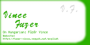 vince fuzer business card